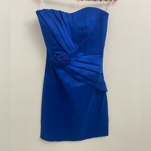 dress, strapless, mini, blue, small, 90’s, vintage